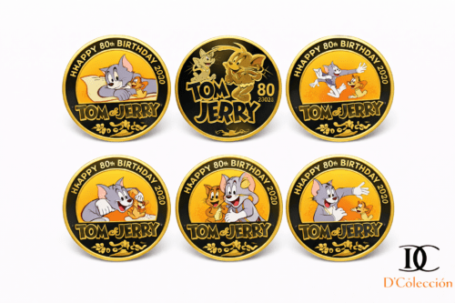Juego de 5 monedas conmemorativas de la serie Tom y Jerry de Warner Bros