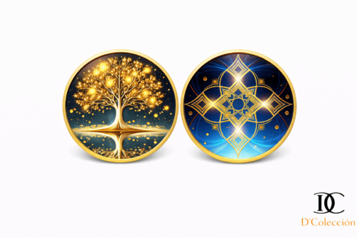 La moneda 2D con el Árbol de la Vida y su reflejo muestra la armonía estética entre la vida y el universo